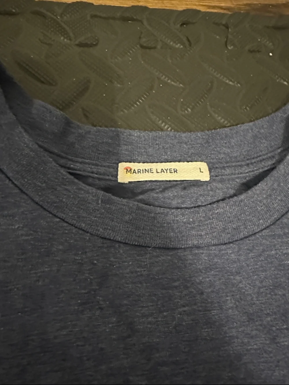 Women’s  Blue Pocket Tee with Floral Print - Picture 3 of 3